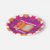 90歳の誕生日の写真名ピンクスター紙プレート ペーパープレート (アングル)