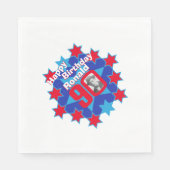 90歳の誕生日の写真名レッドスターランチナプキン スタンダードランチョンナプキン (正面)