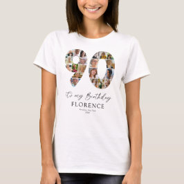 90歳の誕生日をお祝いするフォトTシャツ Tシャツ