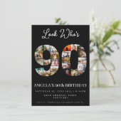 90歳の誕生日を記念するオリジナルフォトコラージュ 招待状 (スタンド正面)