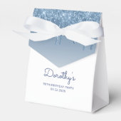 90歳の誕生日エレガントなブルーグリッタードリップスクリプト フェイバーボックス (正面サイド)