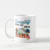 90歳の誕生日クルーズへ 誕生日クルーズ コーヒーマグカップ (左)