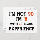 90歳の誕生日クールデザイン ポストカード (正面/裏面)