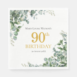 90歳の誕生日グリーンPaper Napkin スタンダードランチョンナプキン