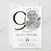 90歳の誕生日サプライズ ゴールド写真招待状 招待状 (正面)