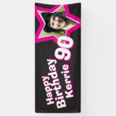 90歳の誕生日スターカスタムフォトバナー 横断幕 (縦)