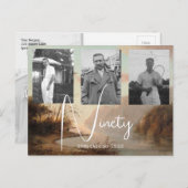 90歳の誕生日トロピカル写真招待状 ポストカード (正面/裏面)