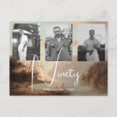 90歳の誕生日トロピカル写真招待状 ポストカード (正面)