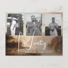 90歳の誕生日トロピカル写真招待状 ポストカード