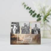 90歳の誕生日トロピカル写真招待状 ポストカード (スタンド正面)