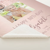 90歳の誕生日バラ金ゴールドグリッターグランドキッズ写真 シェルパブランケット (3/4)