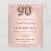 90歳の誕生日バラ金ゴールドグリッター予算 チラシ (正面)