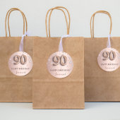 90歳の誕生日バラ金ゴールドピンクダイヤモンド ラウンドシール