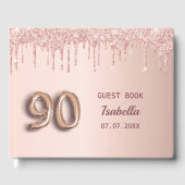 90歳の誕生日バラ金ゴールドピンク ゲストブック (正面)