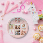 90歳の誕生日バラ金ゴールド銀写真 ペーパープレート (パーティー)