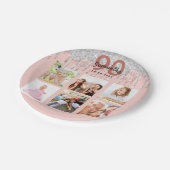 90歳の誕生日バラ金ゴールド銀写真 ペーパープレート (アングル)