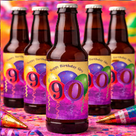 90歳の誕生日バルーンコンフェティパーティー ビールラベル