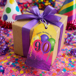 90歳の誕生日バルーン・コンフェティパーティー ギフトタグ