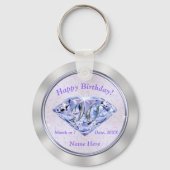 90歳の誕生日パーティーが彼女パーソナライズされたに好意を キーホルダー (正面)