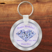 90歳の誕生日パーティーが彼女パーソナライズされたに好意を キーホルダー (正面)