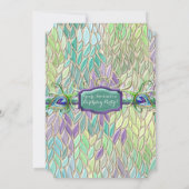 90歳の誕生日パーティーのチケット　孔雀の羽根 招待状 (裏面)