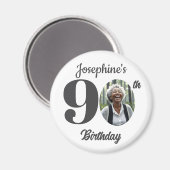 90歳の誕生日パーティーの写真ギフト マグネット (正面/裏面)