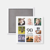 90歳の誕生日パーティーの写真コラージュ 保存日 マグネット (正面/裏面)