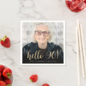 90歳の誕生日パーティーの写真 スタンダードカクテルナプキン (インサイチュ)