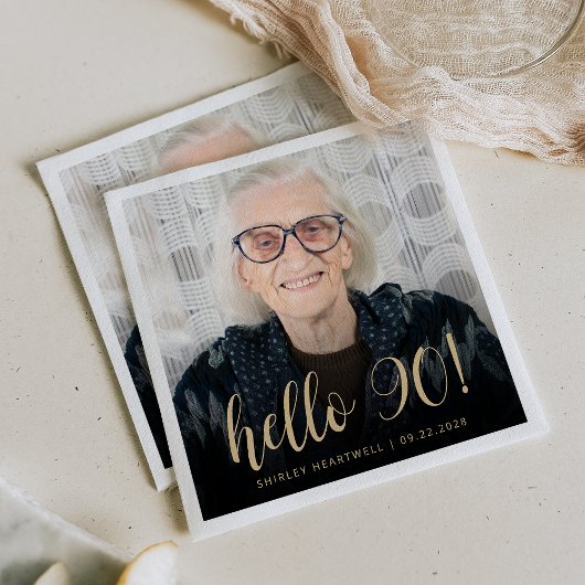 90歳の誕生日パーティーの写真 スタンダードカクテルナプキン