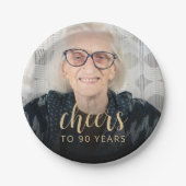90歳の誕生日パーティーの写真 乾杯 ペーパープレート (正面)