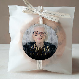 90歳の誕生日パーティーの写真 乾杯 ラウンドシール