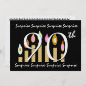 90歳の誕生日パーティーの招待テンプレート 招待状 (正面/裏面)