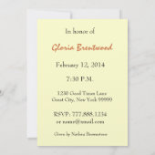 90歳の誕生日パーティーの招待金ゴールドひまわり 招待状 (裏面)