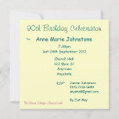 90歳の誕生日パーティーの招待-カラリリー 招待状 (裏面)