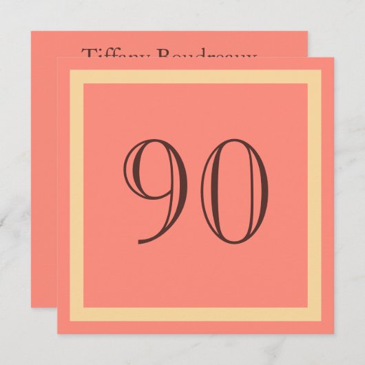 90歳の誕生日パーティーの招待 – サケサンゴ 招待状 (正面/裏面)