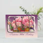 90歳の誕生日パーティーの招待 – チューリップ 招待状 (スタンド正面)