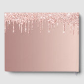 90歳の誕生日パーティーバラ金ゴールドグリッターピンク ゲストブック (裏面)