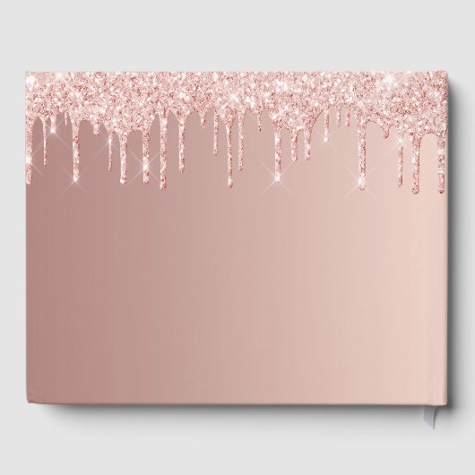 90歳の誕生日パーティーバラ金ゴールドグリッターピンク ゲストブック (裏面)