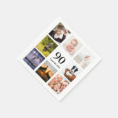 90歳の誕生日パーティー写真コラージュの男たち スタンダードカクテルナプキン (角)