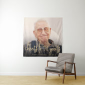 90歳の誕生日パーティー写真ゴールドスクリプト乾杯 タペストリー (インサイチュ)