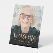 90歳の誕生日パーティー写真歓迎 台座サイン (正面)