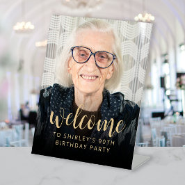 90歳の誕生日パーティー写真歓迎 台座サイン