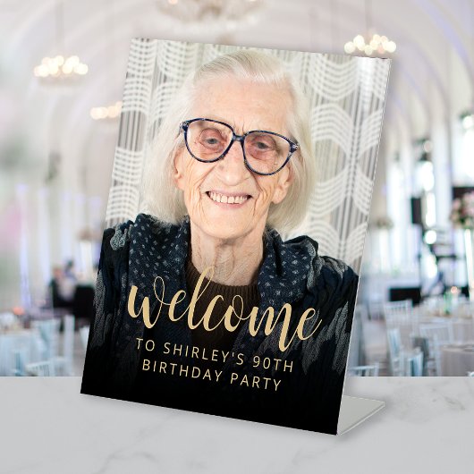 90歳の誕生日パーティー写真歓迎 台座サイン