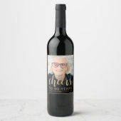 90歳の誕生日パーティー写真 チェアーズ ワインラベル (正面)