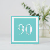 90歳の誕生日パーティー招待状 - アクア 招待状 (スタンド正面)