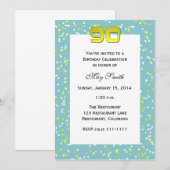 90歳の誕生日パーティー招待状　コンフェッティ 招待状 (正面/裏面)