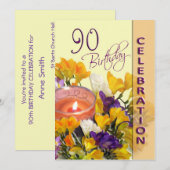 90歳の誕生日パーティー招待状 招待状 (正面/裏面)