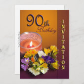 90歳の誕生日パーティー招待状 招待状 (正面/裏面)