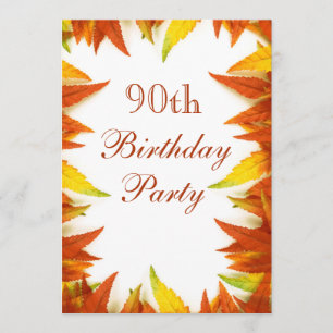 90歳の誕生日パーティー秋/紅葉 招待状