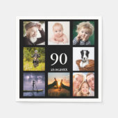 90歳の誕生日パーティー黒人写真集の男達 スタンダードカクテルナプキン (正面)